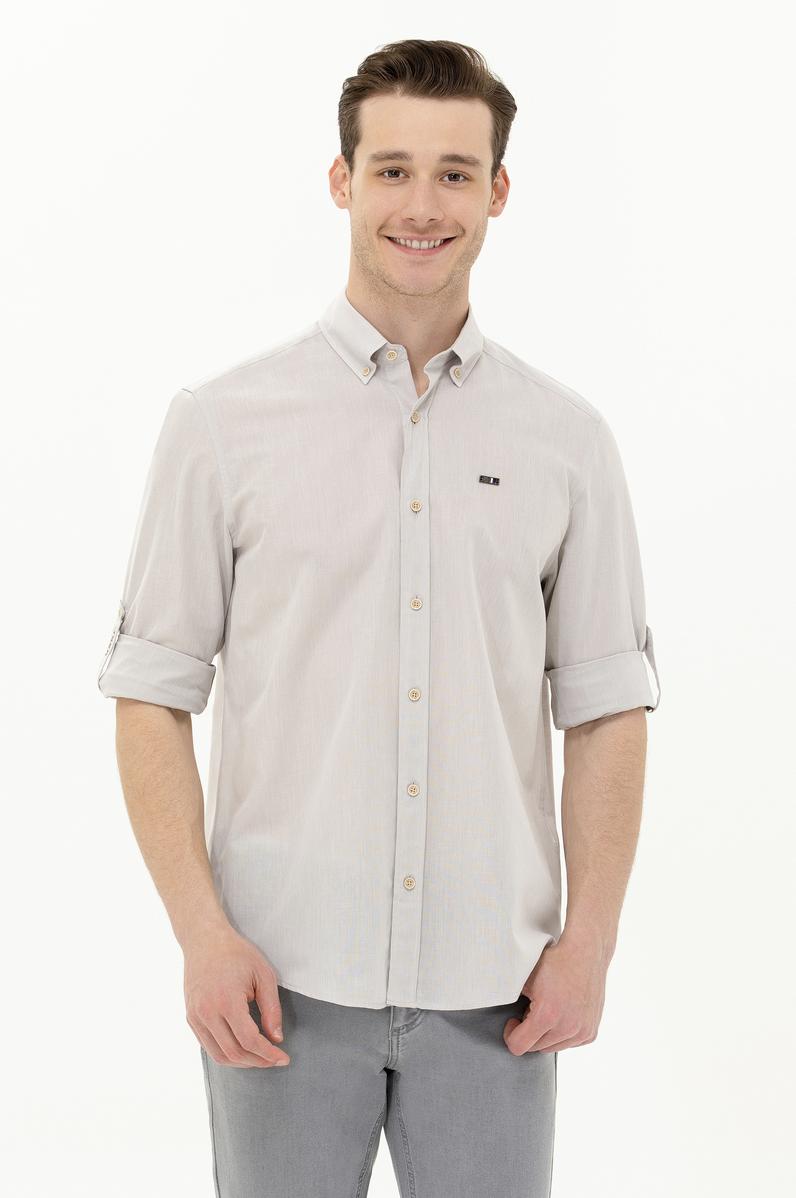 Erkek Taş Uzun Kollu Gömlek