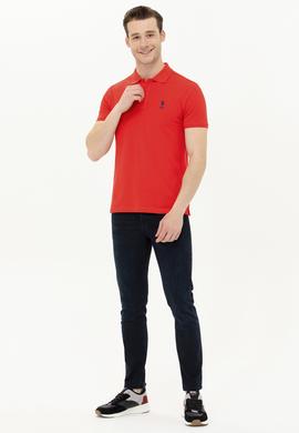 Erkek Kırmızı Basic Polo Yaka Tişört - 50266337008
