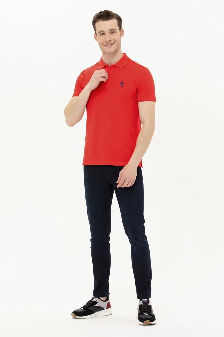 Erkek Kırmızı Basic Polo Yaka Tişört - 50266337008