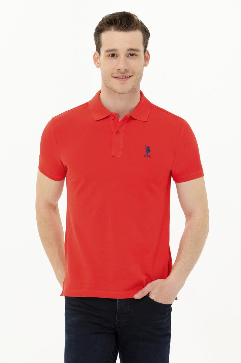 Erkek Kırmızı Basic Polo Yaka Tişört