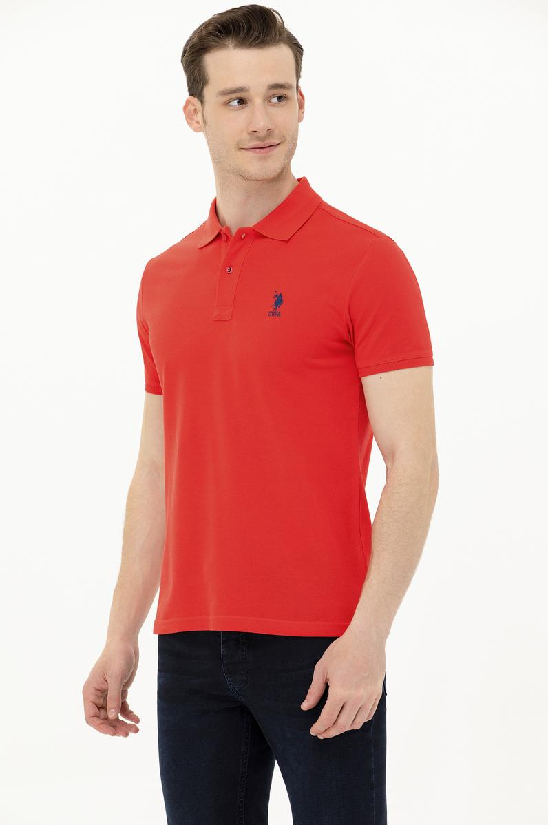 Erkek Kırmızı Basic Polo Yaka Tişört