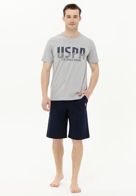 Erkek Gri Melanj Pijama Takımı - 50271816008