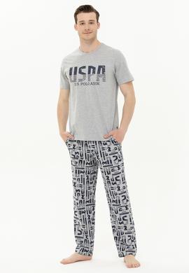 Erkek Gri Melanj Pijama Takımı - 50271816008