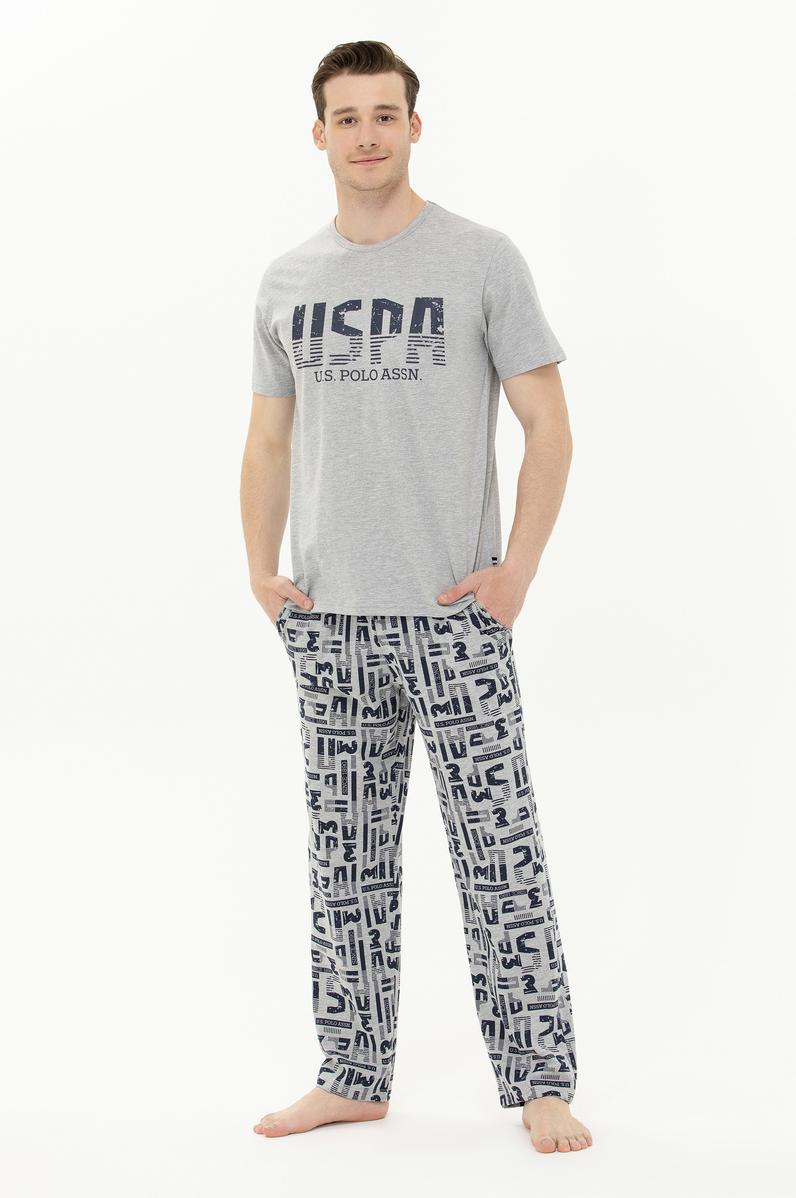 Erkek Gri Melanj Pijama Takımı