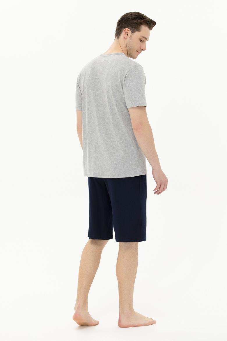 Erkek Gri Melanj Pijama Takımı - 50271816008