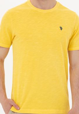 Erkek Açık Sarı Basic Tişört - 50249147067
