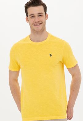 Erkek Açık Sarı Basic Tişört - 50249147067