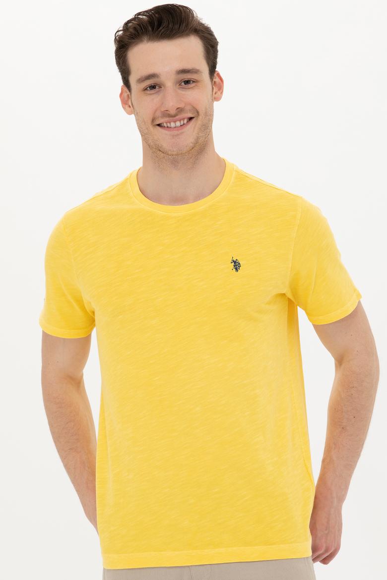 Erkek Açık Sarı Basic Tişört - 50249147067