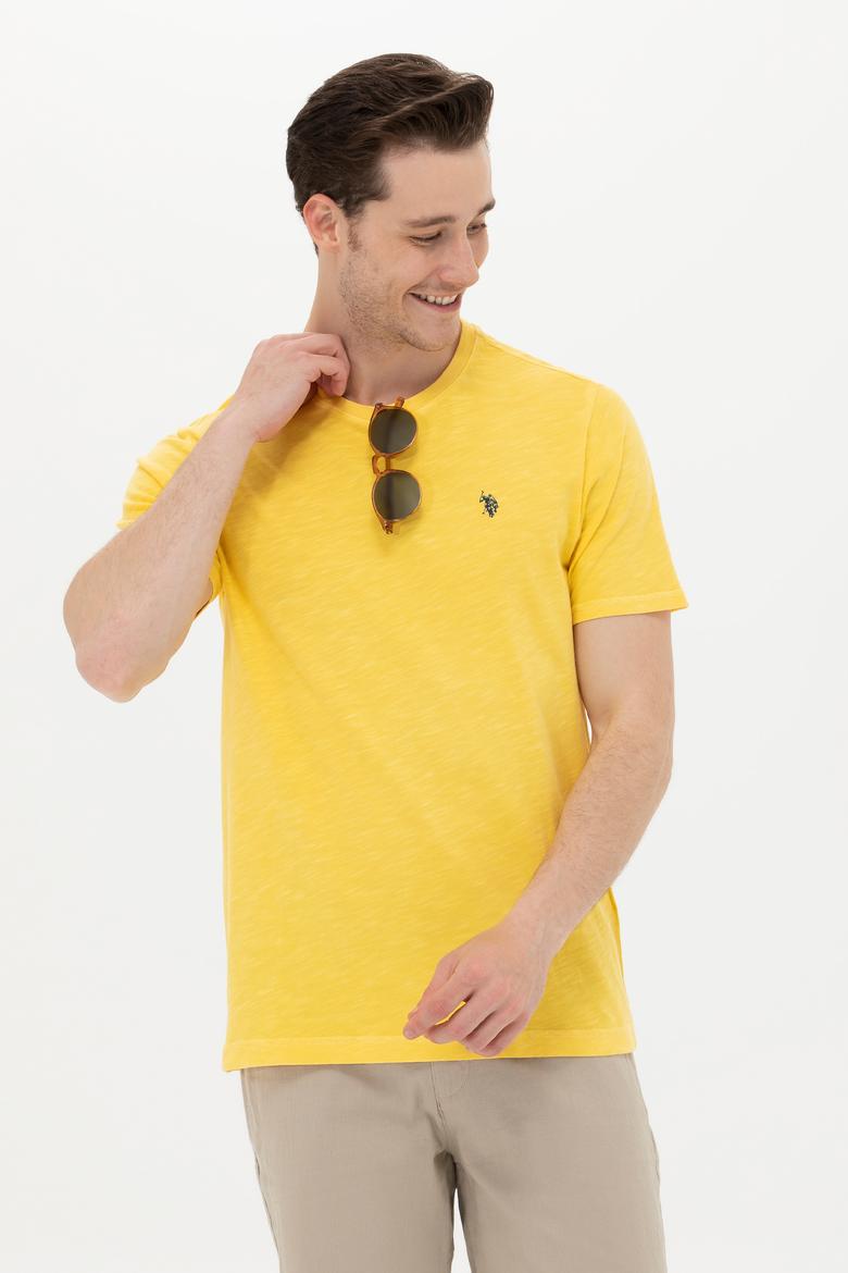 Erkek Açık Sarı Basic Tişört