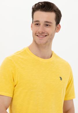 Erkek Açık Sarı Basic Tişört - 50249147067