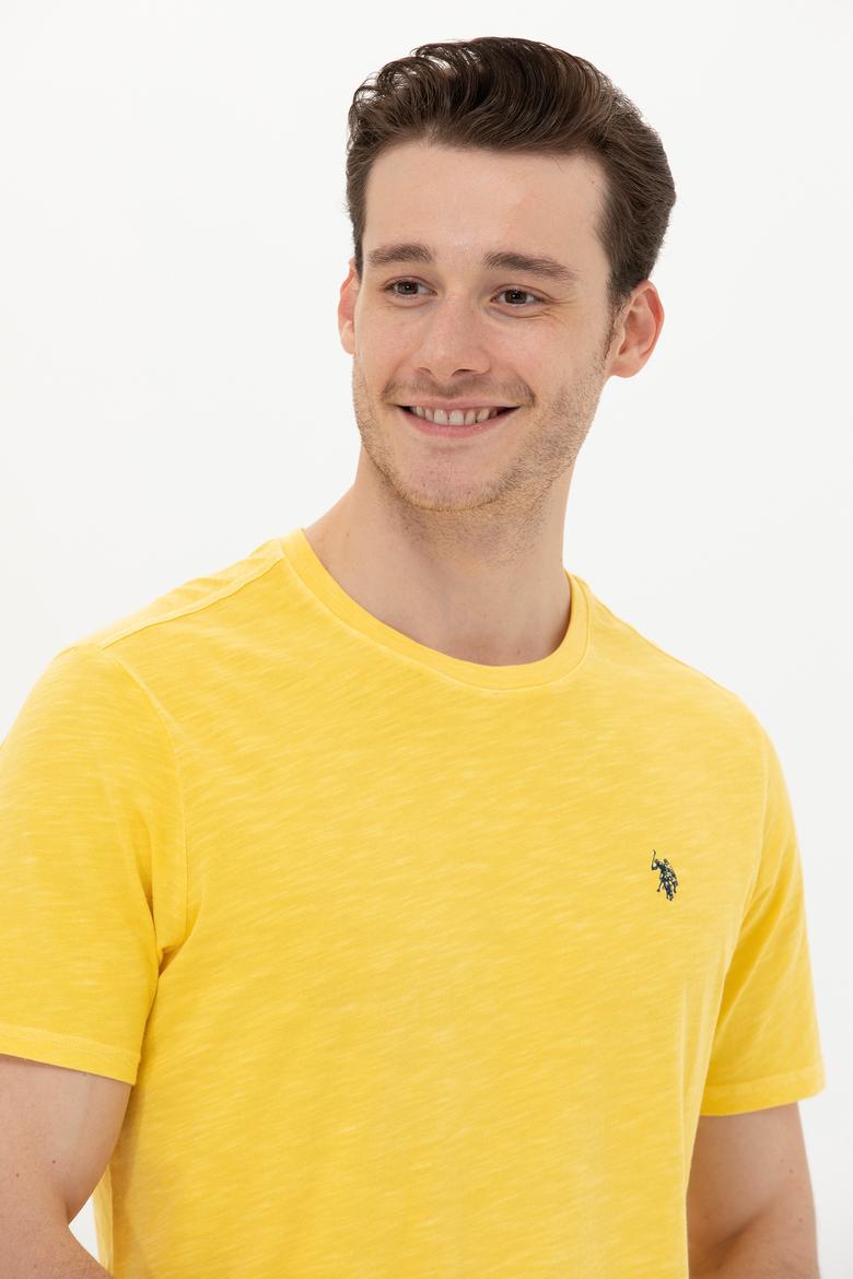 Erkek Açık Sarı Basic Tişört - 50249147067