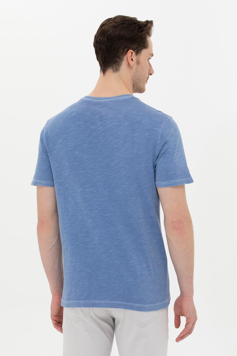 Erkek Koyu Mavi Basic Tişört - 50249147089