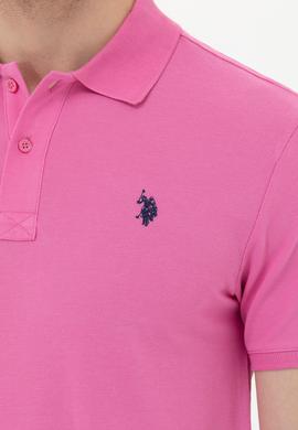 Erkek Pembe Basic Polo Yaka Tişört - 50249149132