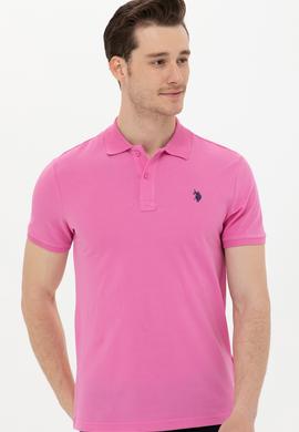 Erkek Pembe Basic Polo Yaka Tişört - 50249149132