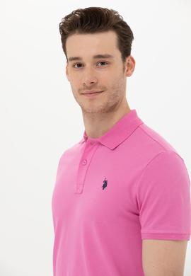 Erkek Pembe Basic Polo Yaka Tişört - 50249149132