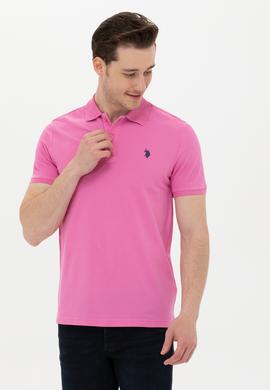 Erkek Pembe Basic Polo Yaka Tişört - 50249149132