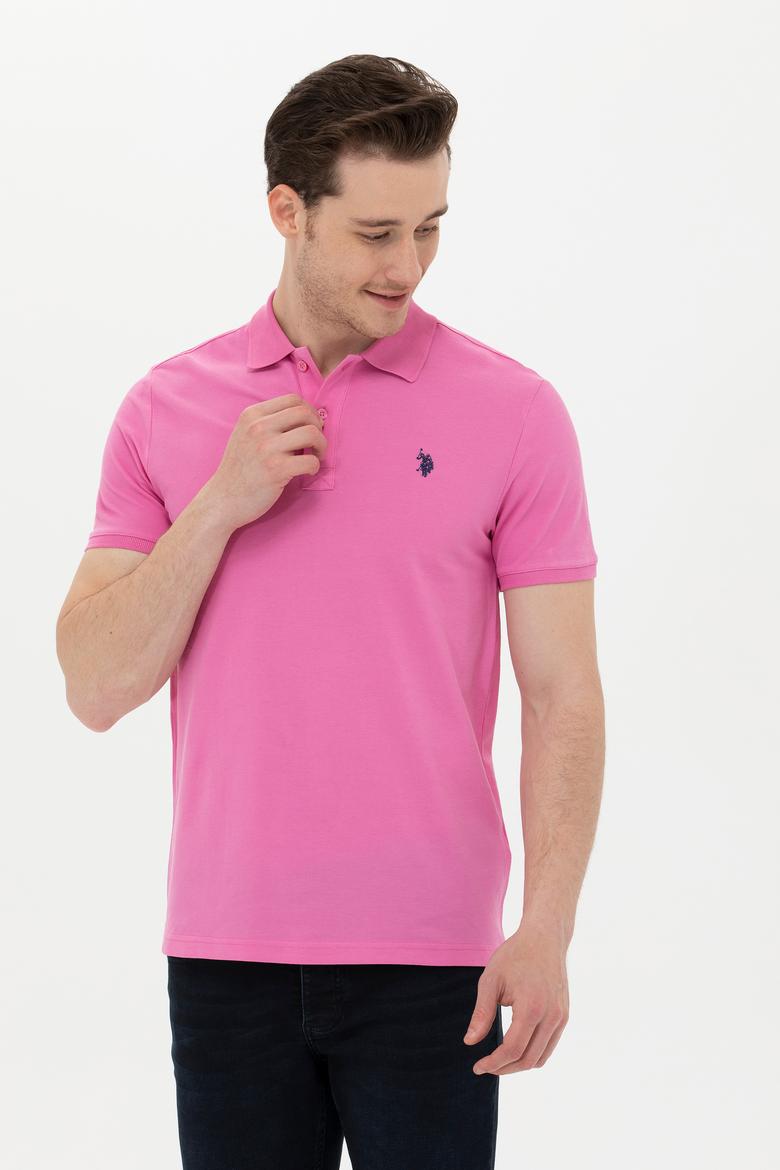 Erkek Pembe Basic Polo Yaka Tişört