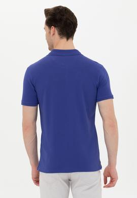 Erkek Mavi Basic Polo Yaka Tişört - 50262969162