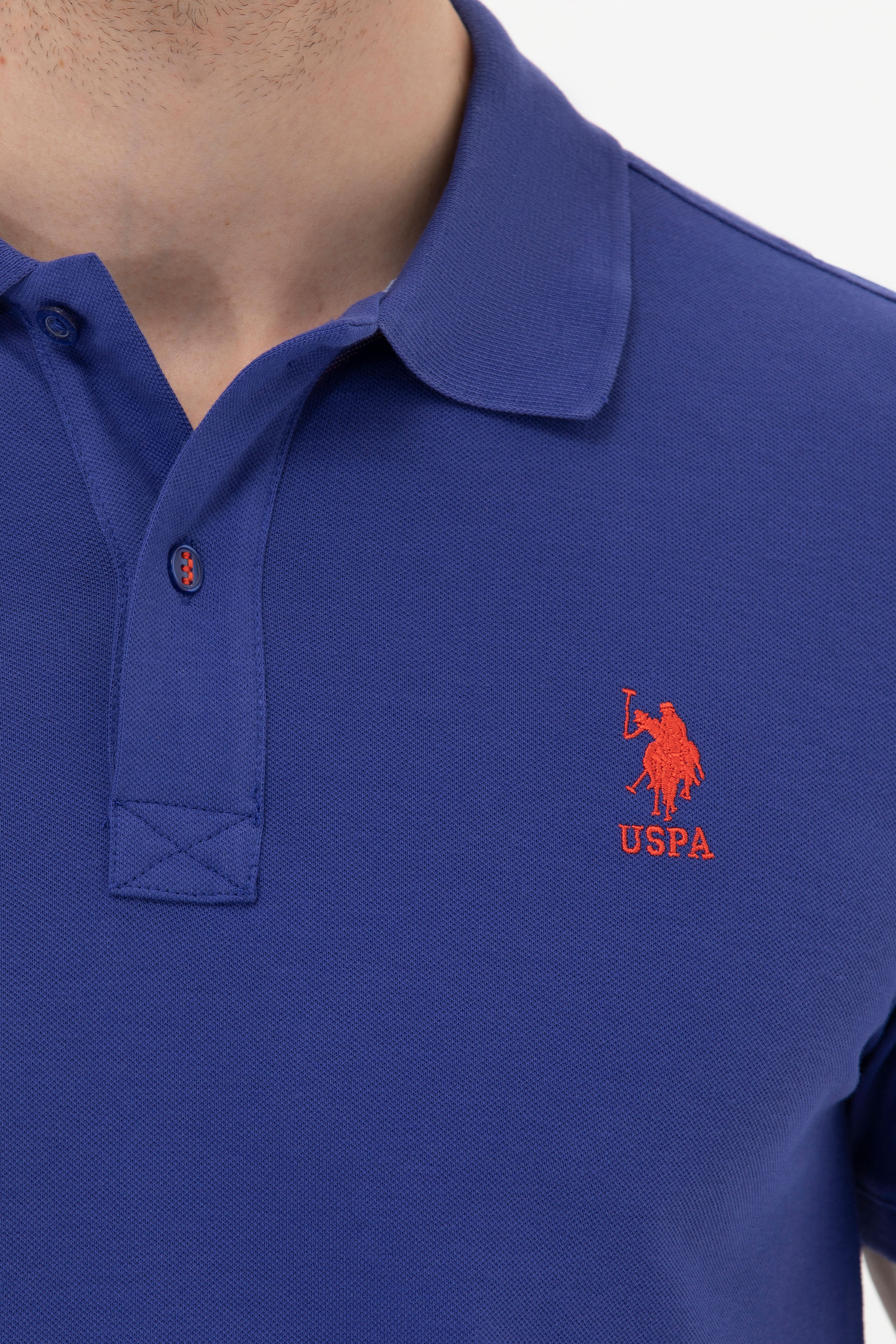 Erkek Mavi Basic Polo Yaka Tişört - Image 7