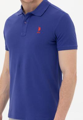 Erkek Mavi Basic Polo Yaka Tişört - 50262969162