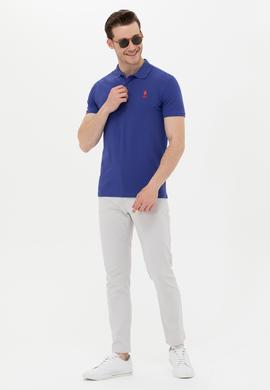 Erkek Mavi Basic Polo Yaka Tişört - 50262969162