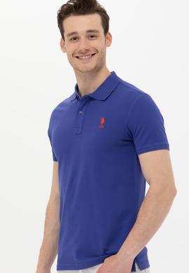 Erkek Mavi Basic Polo Yaka Tişört - 50262969162