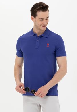 Erkek Mavi Basic Polo Yaka Tişört - 50262969162