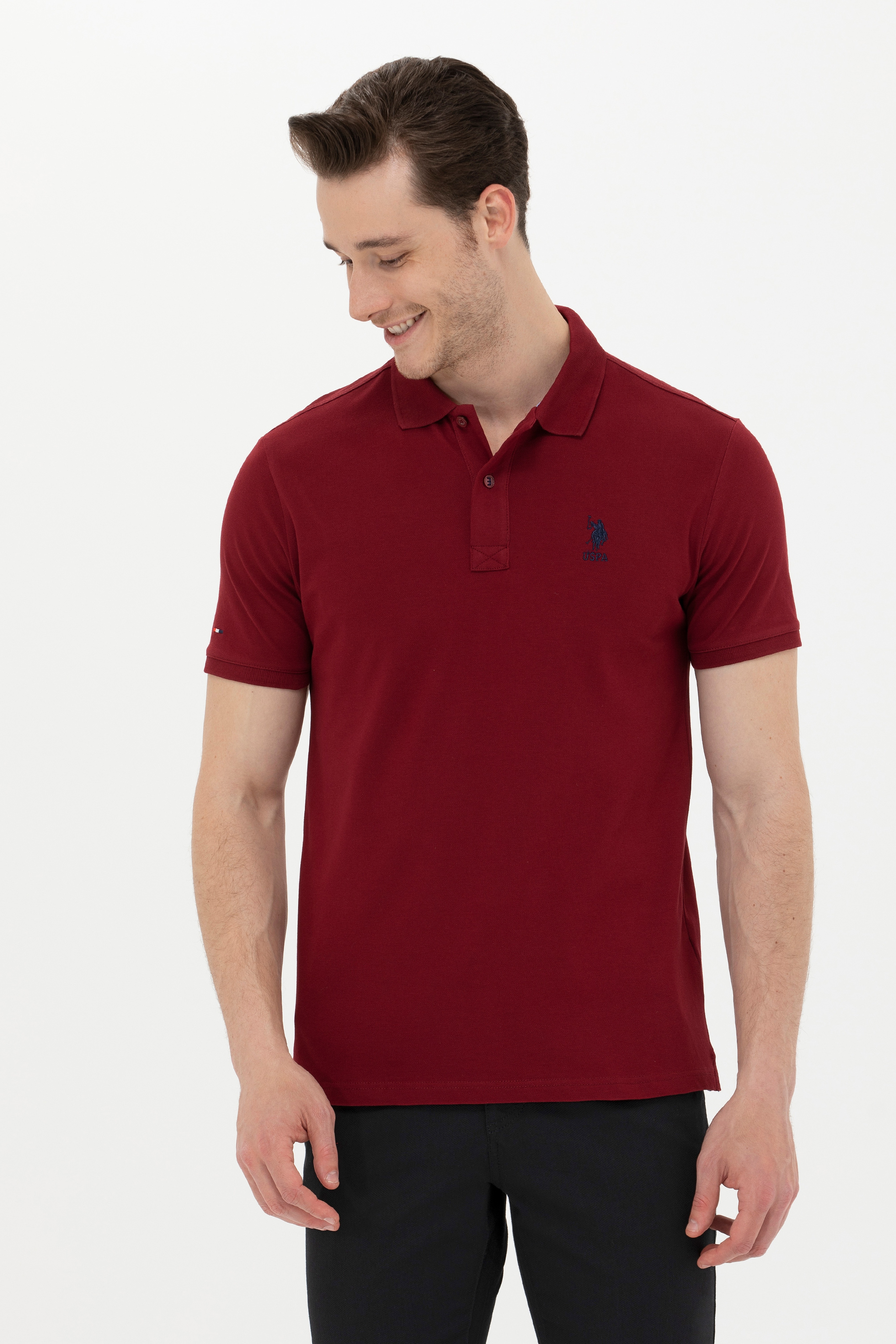 Erkek Plum Basic Polo Yaka Tişört - Image 1