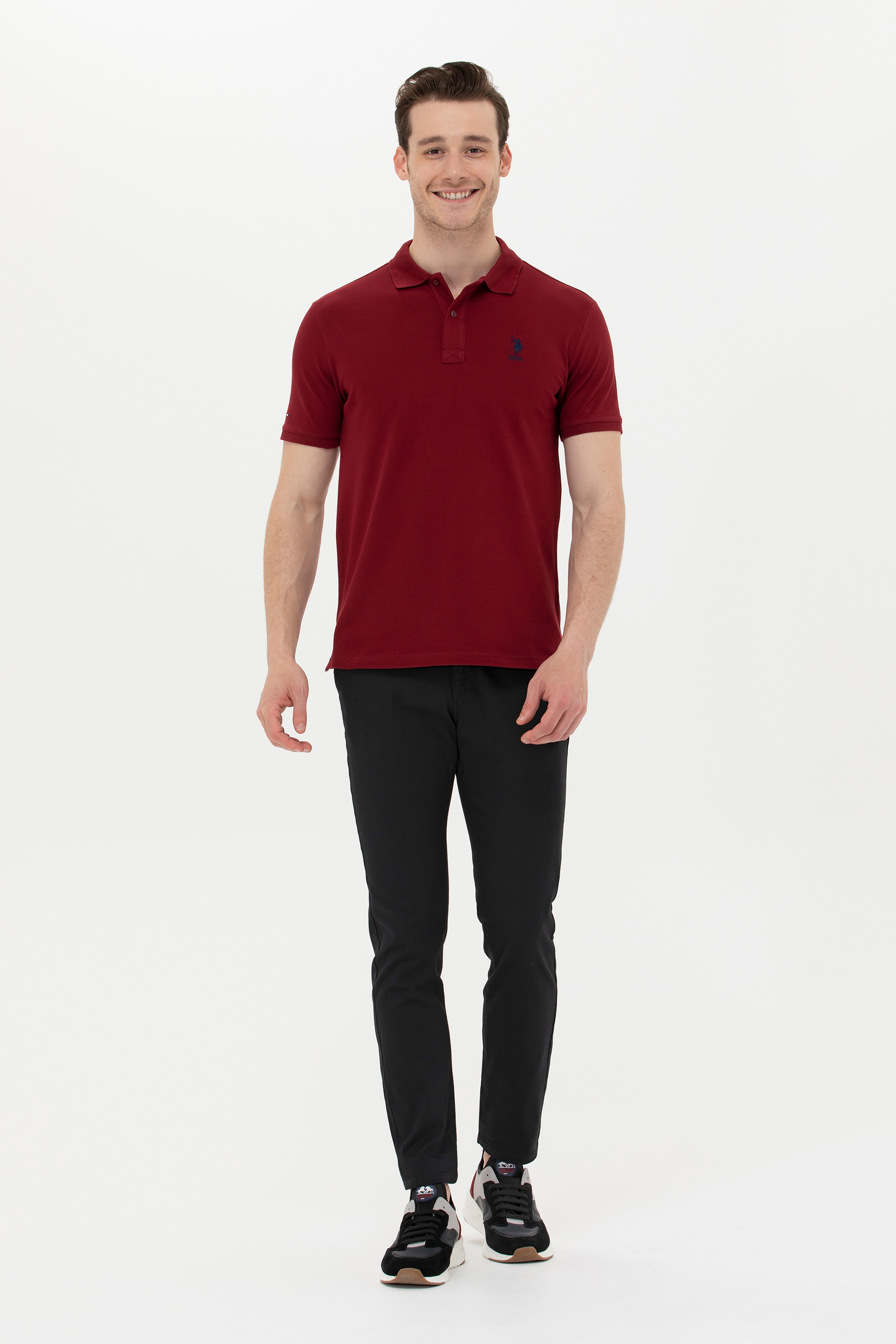 Erkek Plum Basic Polo Yaka Tişört - Image 4