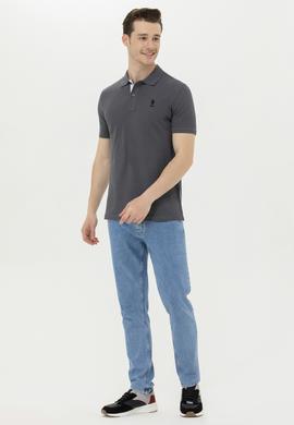 Erkek Antrasit Basic Polo Yaka Tişört - 50263236201