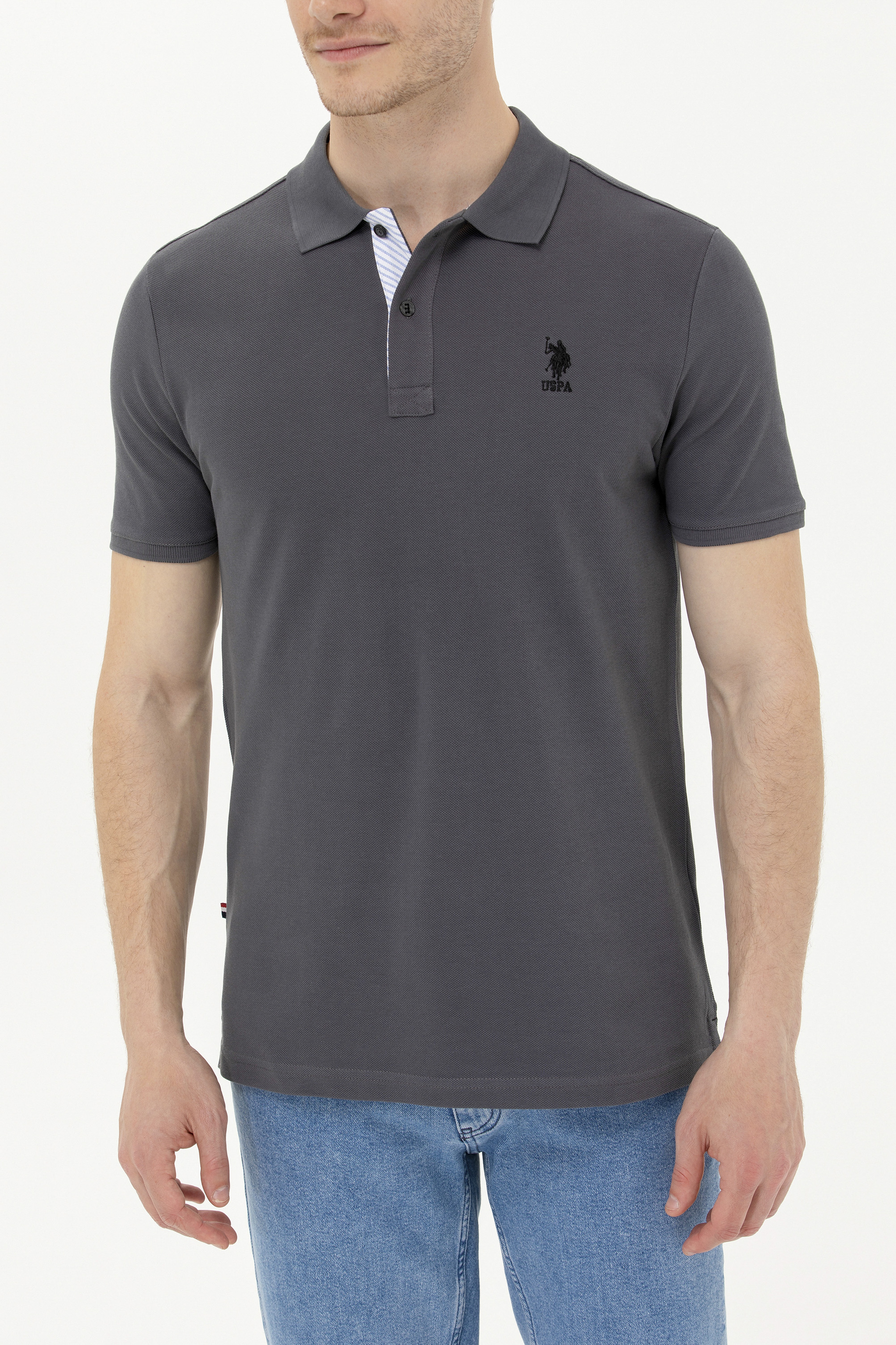 Erkek Antrasit Basic Polo Yaka Tişört