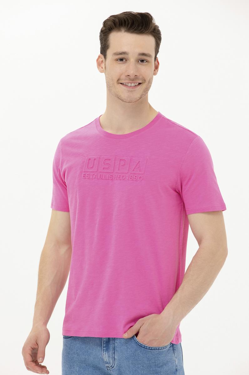 Erkek Pembe Bisiklet Yaka Tişört