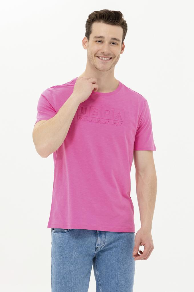 Erkek Pembe Bisiklet Yaka Tişört