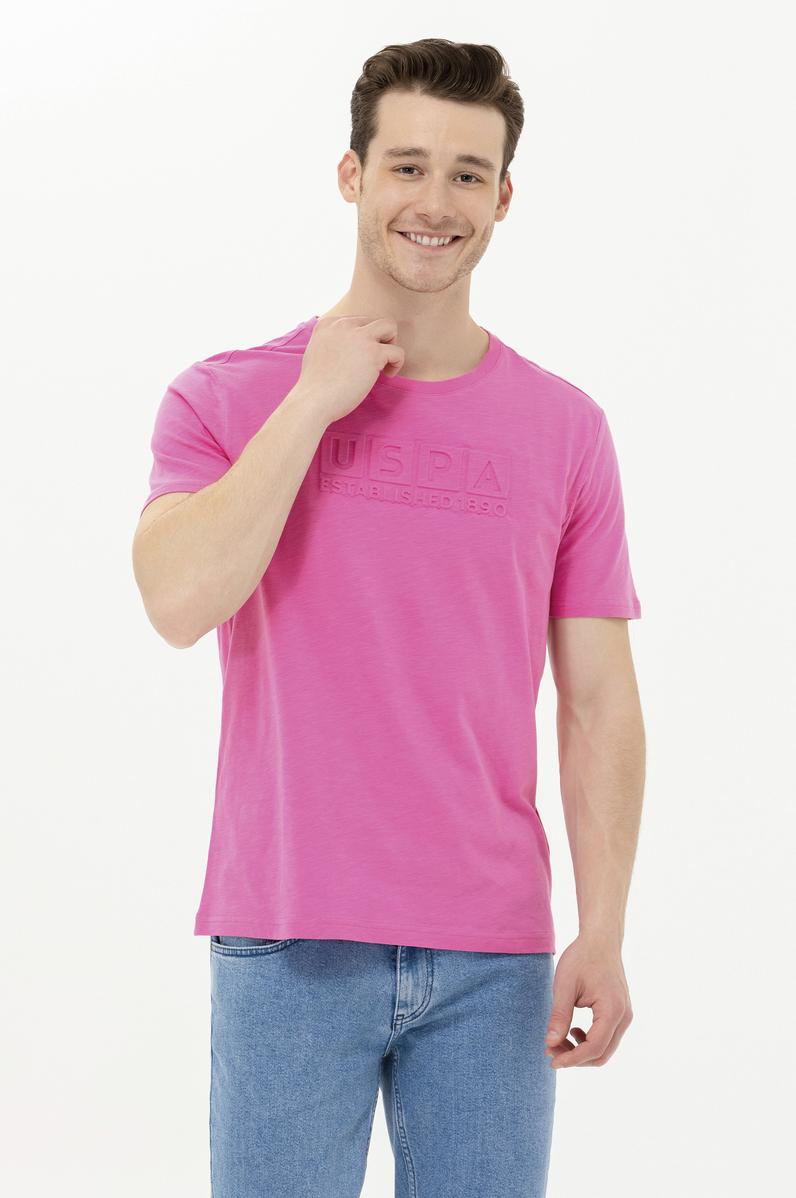 Erkek Pembe Bisiklet Yaka Tişört