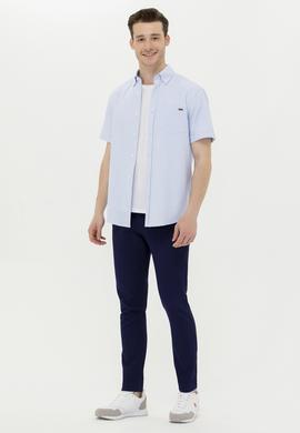 Erkek Mavi Kısa Kollu Gömlek - 50265491023