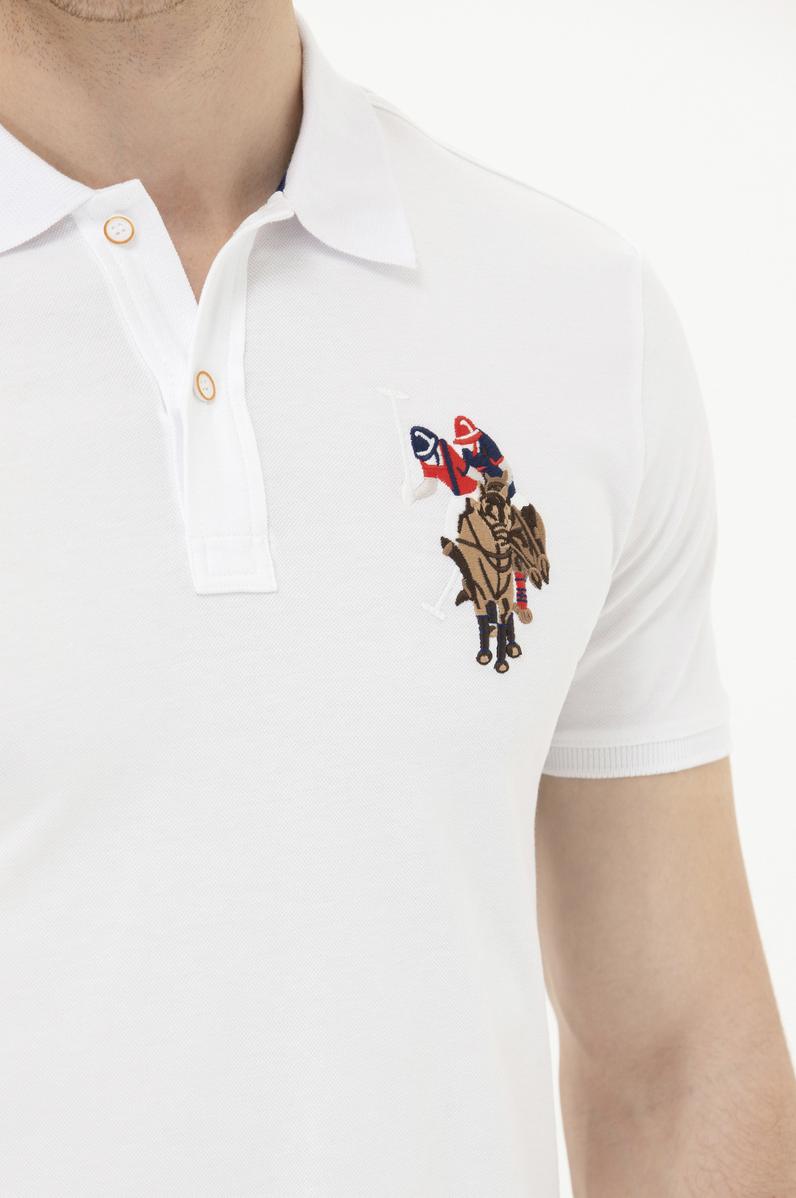 Erkek Beyaz Basic Polo Yaka Tişört