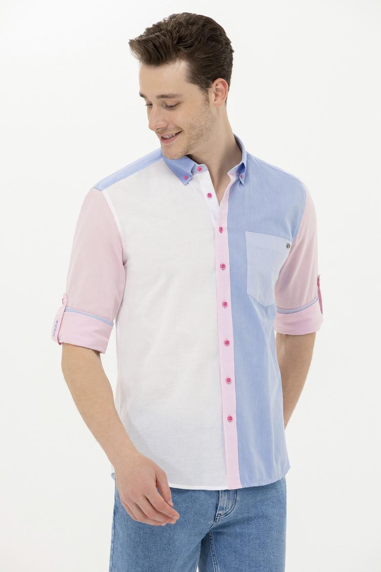 Erkek Pembe Uzun Kollu Gömlek - 50264076014