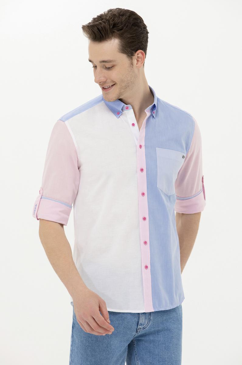 Erkek Pembe Uzun Kollu Gömlek