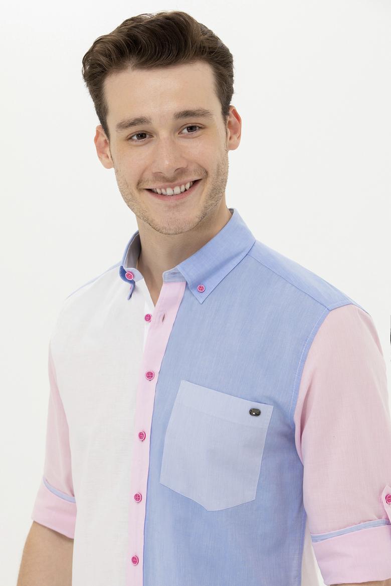 Erkek Pembe Uzun Kollu Gömlek - 50264076014