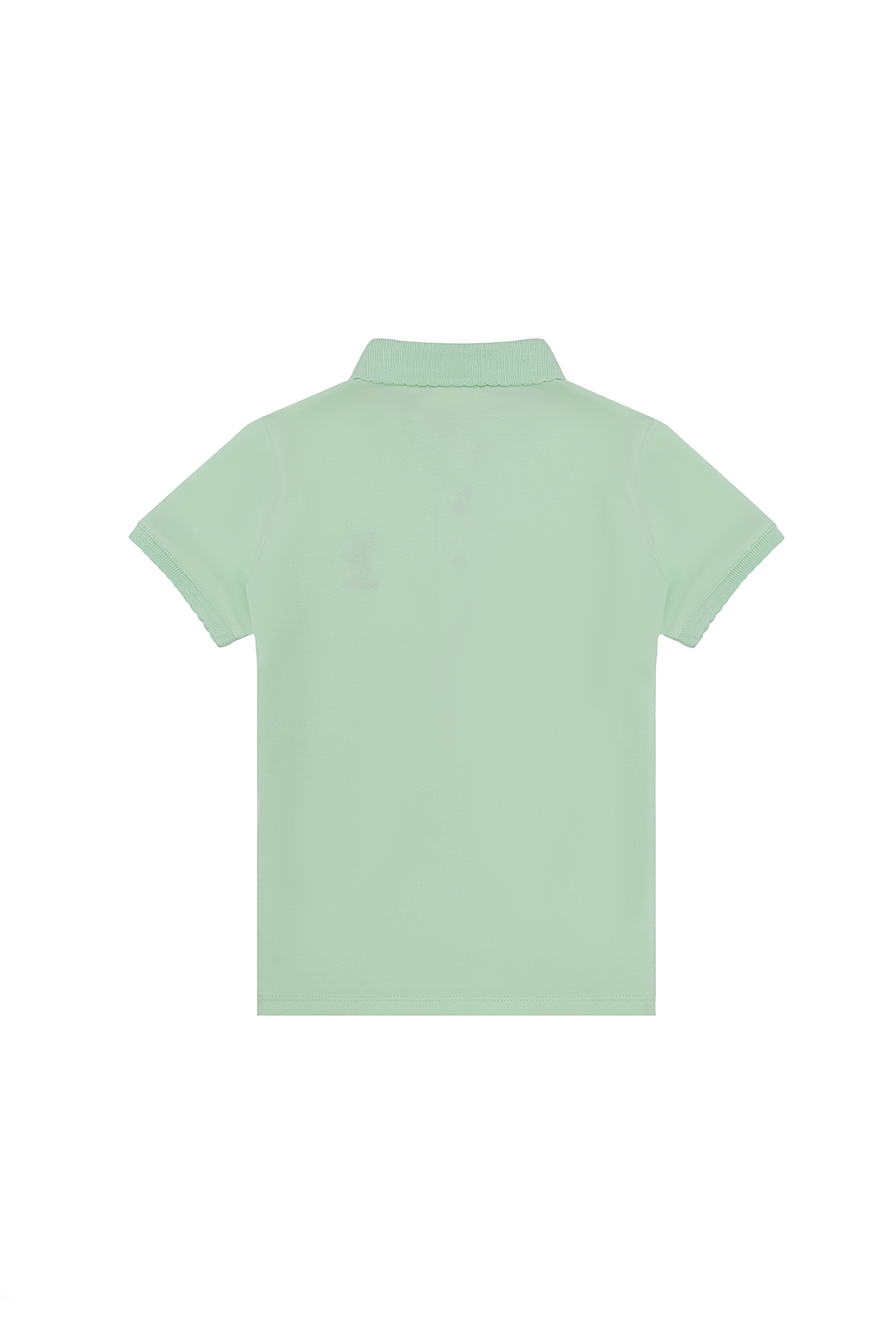 Kız Çocuk Su Yeşili Basic Polo Yaka Tişört - Image 2