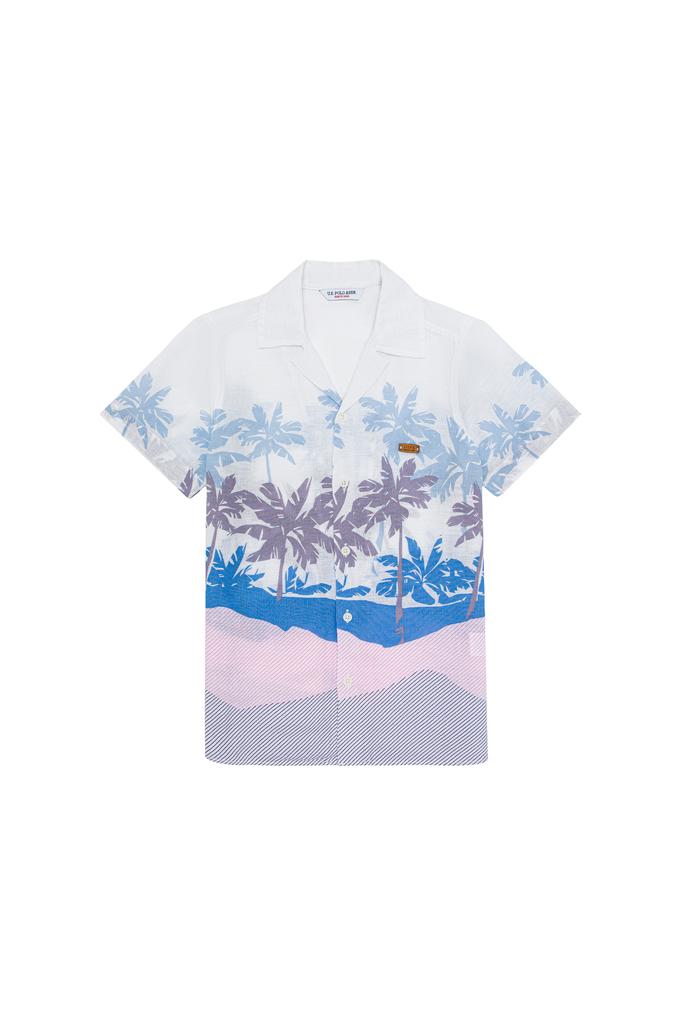 Erkek Çocuk Mavi Kısa Kollu Gömlek