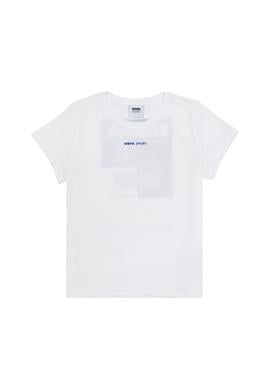 Çocuk Beyaz Bisiklet Yaka Tişört - 50263263008