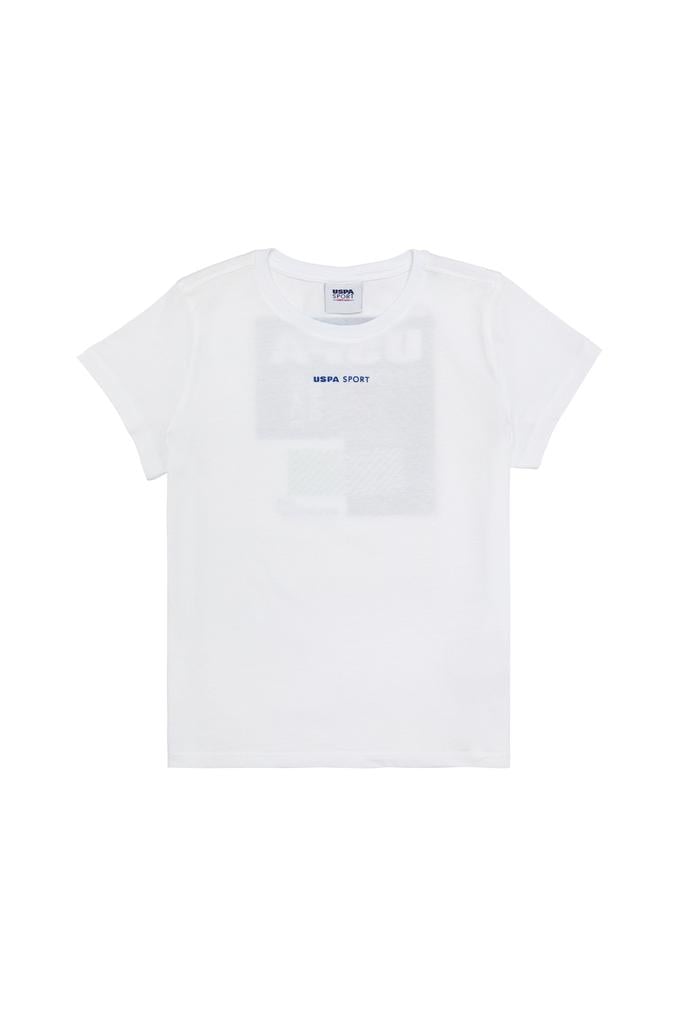 Çocuk Beyaz Bisiklet Yaka Tişört