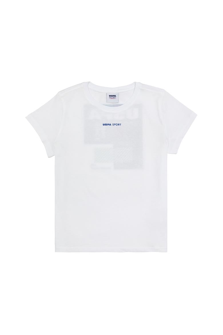 Çocuk Beyaz Bisiklet Yaka Tişört