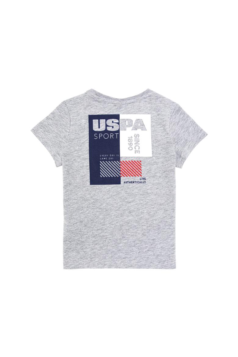 Çocuk Gri Melanj Bisiklet Yaka Tişört - 50263263055