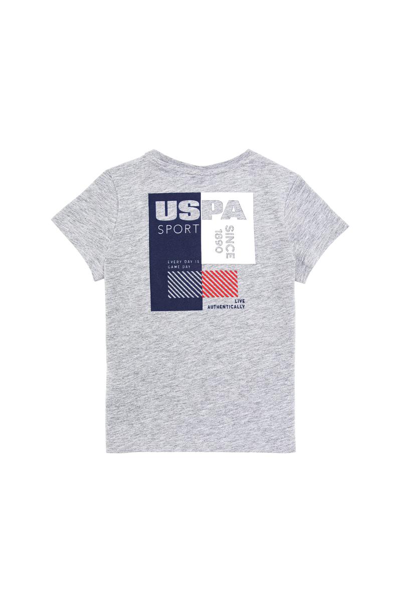 Çocuk Gri Melanj Bisiklet Yaka Tişört