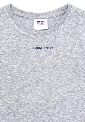 Çocuk Gri Melanj Bisiklet Yaka Tişört - 50263263055