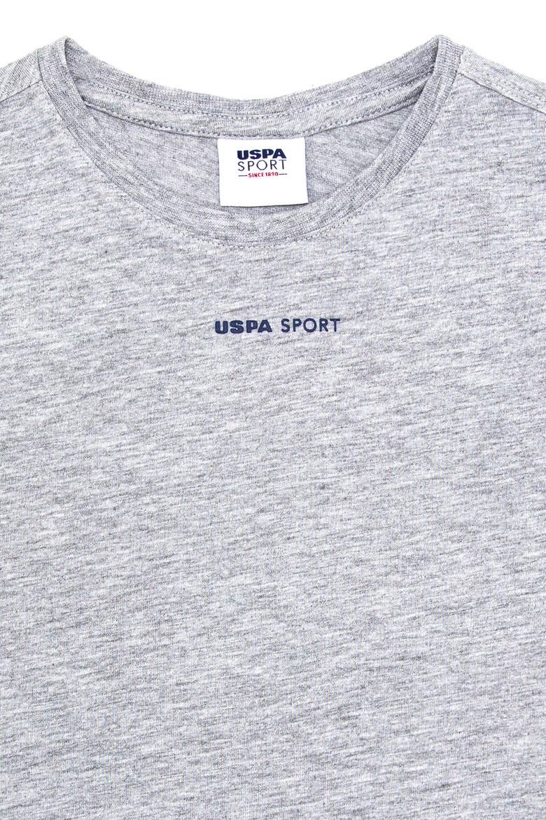 Çocuk Gri Melanj Bisiklet Yaka Tişört - 50263263055