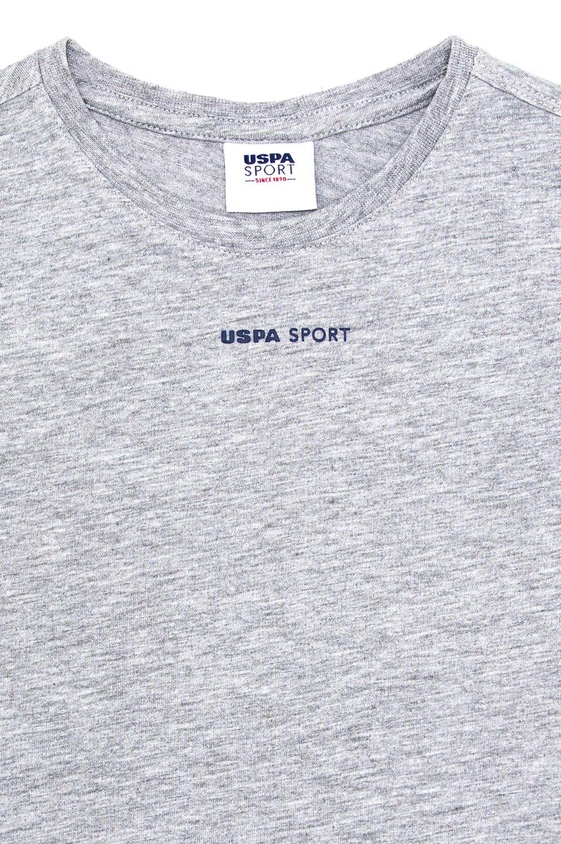 Çocuk Gri Melanj Bisiklet Yaka Tişört