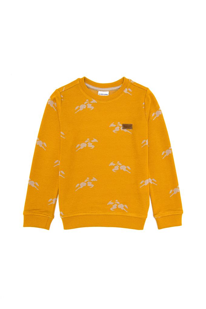 Çocuk Safran Bisiklet Yaka Sweatshirt